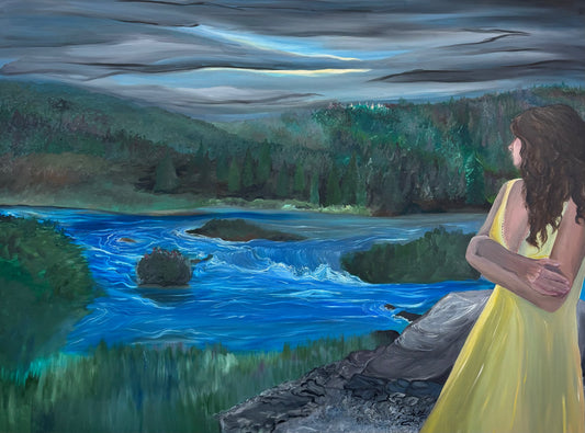 A woman and the lake